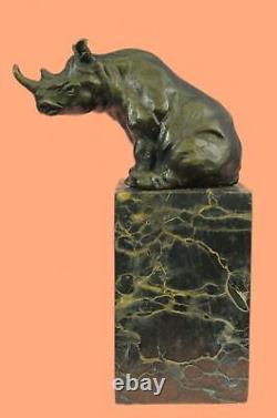 Signée Milo Animal Statue Avec Bronze Sculpture Art Déco Style Figurine Ouvre