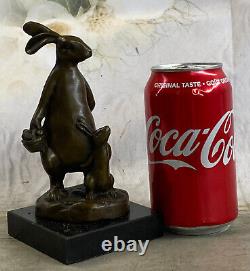 Signée Milo Bronze Sculpture Statue Art Lapin Deco Maison Jardin Décor Figurine