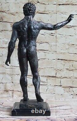 Signée Rodin Abstrait Moderne Art Déco Homme Nu Torse Bronze Sculpture Figurine