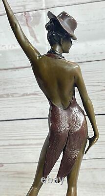 Signée Vitaleh Statue Art Bronze Deco Figurine Jazz Sculpture Dancer Solde Décor