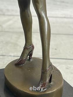 Signée Vitaleh Statue Art Bronze Deco Figurine Jazz Sculpture Dancer Solde Décor