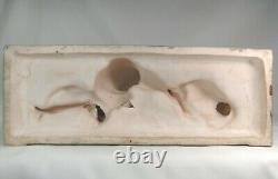 Spl. Grande Sculpture Ceramique Chats Art Deco Signee Lemoine Esprit Chiparus