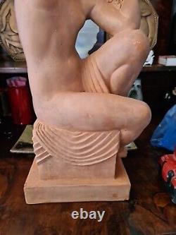 Statue Rare Sculpture Femme Art Déco 1930 Pierre le Faguays Terre Cuite XXe