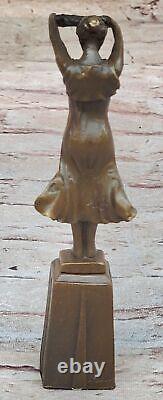 Statue Sculpture Art Déco Style Bronze Signée Xmass Cadeau 4 Votre Love Ouvre