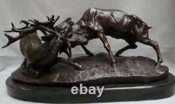 Statue Sculpture Cerf Animalier Chasse Style Art Deco Style Art Nouveau Bronze m