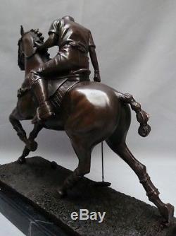 Statue Sculpture Cheval Polo Sport Style Art Deco Bronze Signe