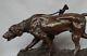 Statue Sculpture Chien Animalier Chasse Style Art Deco Style Art Nouveau Bronze