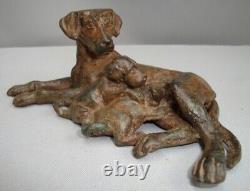 Statue Sculpture Chien Animalier Chasse Style Art Deco Style Art Nouveau Bronze