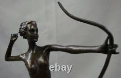 Statue Sculpture Chien Diane Chasseresse Artemis Nue Style Art Deco Style Art No