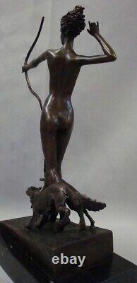 Statue Sculpture Chien Nue Diane Chasseresse Artemis Style Art Deco Style Art No