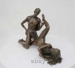 Statue Sculpture Couple Sexy Style Art Deco Style Art Nouveau Bronze massif Sign