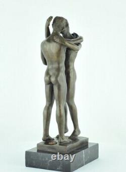 Statue Sculpture Couple Sexy Style Art Deco Style Art Nouveau Bronze massif Sign