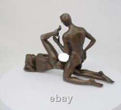 Statue Sculpture Couple Sexy Style Art Deco Style Art Nouveau Bronze massif Sign