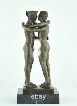 Statue Sculpture Couple Sexy Style Art Deco Style Art Nouveau Bronze massif Sign