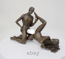 Statue Sculpture Couple Sexy Style Art Deco Style Art Nouveau Bronze massif Sign