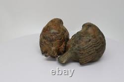 Statue Sculpture Couple de moineau Oiseau Animalier Style Art Deco Style Art Nou