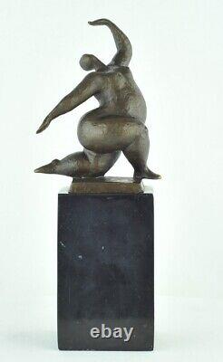 Statue Sculpture Danseuse Nue Acrobate Style Moderne Style Art Deco Bronze massi