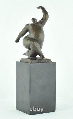 Statue Sculpture Danseuse Nue Acrobate Style Moderne Style Art Deco Bronze massi