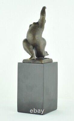 Statue Sculpture Danseuse Nue Acrobate Style Moderne Style Art Deco Bronze massi