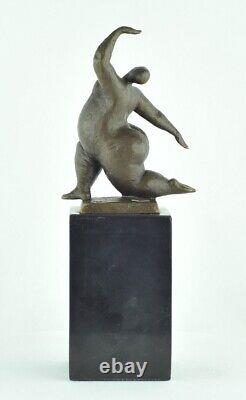 Statue Sculpture Danseuse Nue Acrobate Style Moderne Style Art Deco Bronze massi