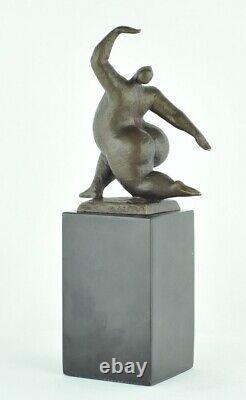 Statue Sculpture Danseuse Nue Acrobate Style Moderne Style Art Deco Bronze massi