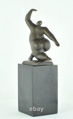 Statue Sculpture Danseuse Nue Acrobate Style Moderne Style Art Deco Bronze massi