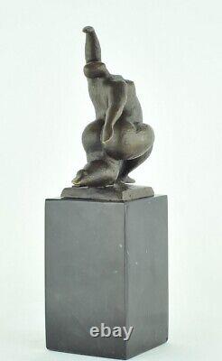 Statue Sculpture Danseuse Nue Acrobate Style Moderne Style Art Deco Bronze massi