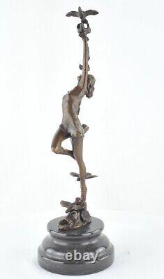 Statue Sculpture Danseuse Nue Sexy Style Art Deco Style Art Nouveau Bronze massi