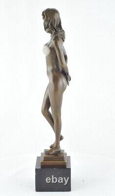 Statue Sculpture Danseuse Nue Sexy Style Art Deco Style Art Nouveau Bronze massi