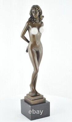 Statue Sculpture Danseuse Nue Sexy Style Art Deco Style Art Nouveau Bronze massi