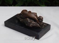 Statue Sculpture Demoiselle Nue Sexy Style Art Deco Style Art Nouveau Bronze mas