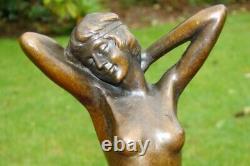 Statue Sculpture Demoiselle Nue Sexy Style Art Deco Style Art Nouveau Bronze mas