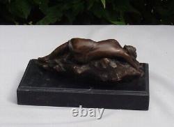 Statue Sculpture Demoiselle Nue Sexy Style Art Deco Style Art Nouveau Bronze mas