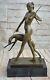 Statue Sculpture Diane Chasseresse Art Déco Style Chair Nouveau Bronze Figurine