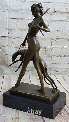 Statue Sculpture Diane Chasseresse Art Déco Style Chair Nouveau Bronze Figurine