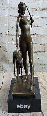 Statue Sculpture Diane Chasseresse Art Déco Style Chair Nouveau Bronze Figurine