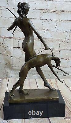 Statue Sculpture Diane Chasseresse Art Déco Style Chair Nouveau Bronze Figurine