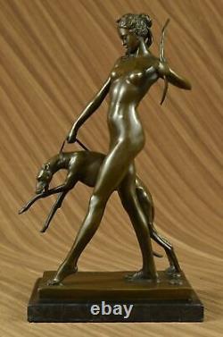 Statue Sculpture Diane Chasseresse Art Déco Style Nouveau Bronze'Lost' Cire