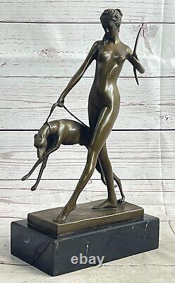 Statue Sculpture Diane Chasseresse Art Déco Style Nouveau Bronze'Lost' Cire