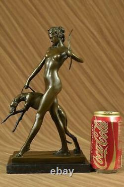 Statue Sculpture Diane Chasseresse Art Déco Style Nouveau Bronze'Lost' Cire