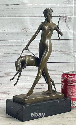 Statue Sculpture Diane Chasseresse Art Déco Style Nouveau Bronze'Lost' Cire