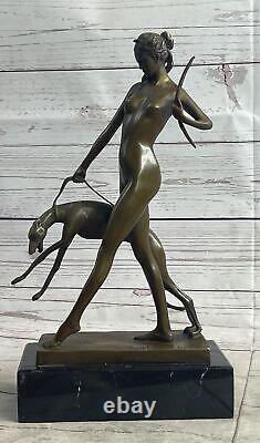 Statue Sculpture Diane Chasseresse Art Déco Style Nouveau Bronze'Lost' Cire