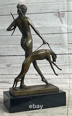 Statue Sculpture Diane Chasseresse Art Déco Style Nouveau Bronze'Lost' Cire