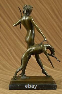 Statue Sculpture Diane Chasseresse Art Déco Style Nouveau Bronze'Lost' Cire