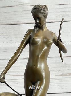 Statue Sculpture Diane Chasseresse Art Déco Style Nouveau Bronze'Lost' Cire