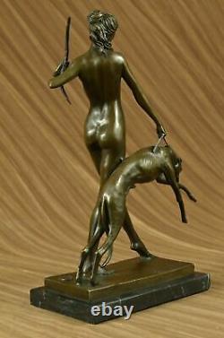 Statue Sculpture Diane Chasseresse Art Déco Style Nouveau Bronze Lost Cire