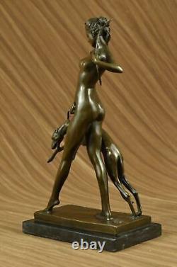 Statue Sculpture Diane Chasseresse Art Déco Style Nouveau Bronze'Lost' Cire