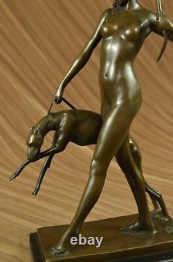 Statue Sculpture Diane Chasseresse Art Déco Style Nouveau Bronze'Lost' Cire