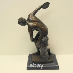 Statue Sculpture Discobole Nu Style Art Deco Style Art Nouveau Bronze massif Sig