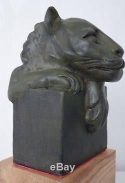 Statue / Sculpture / Epoque Art Deco /panthere Patine Bronze